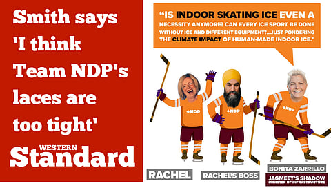 Smith says 'I think Team NDP's laces are too tight'