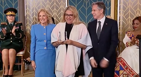 WATCH: US gives top women's award to biological male