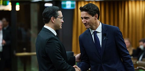 WATCH: Poilievre says Trudeau trying to divide people with semi-automatic weapons ban