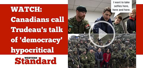 WATCH: Canadians call Trudeau’s talk of ‘democracy’ hypocritical