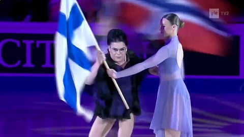 FALLEN AND CAN’T GET UP: Finland trans figure skater falls in opening ceremonies