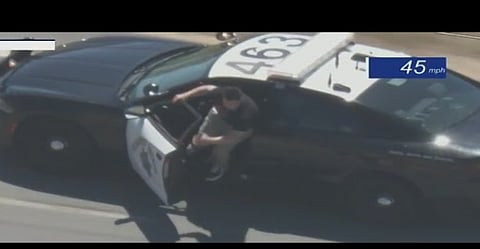 WATCH: Shocking video shows man jumping to his death out of stolen police car