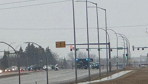 Woman killed by semi-truck in northwest Edmonton