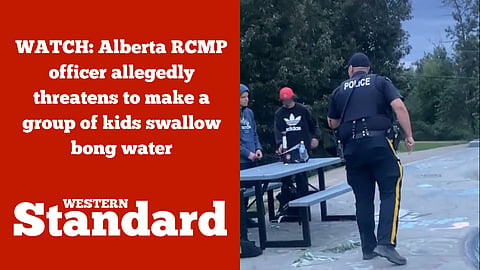 WATCH: Alberta RCMP officer allegedly threatens to make a group of kids swallow bong water