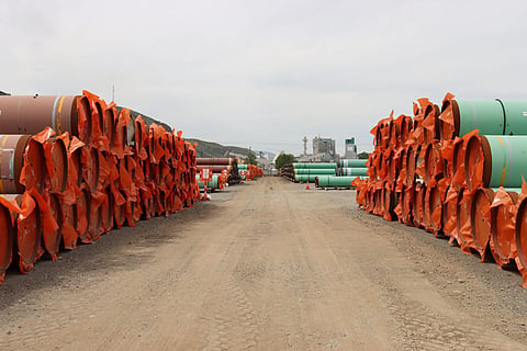 Trans Mountain pipeline expansion was expected to start taking oil in February.