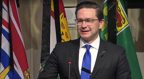 Poilievre tells Liberals and NDP 'no new taxes' during first address to caucus
