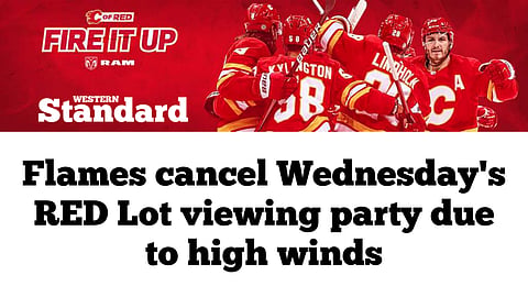 Flames cancel Wednesday's RED Lot viewing party due to high winds