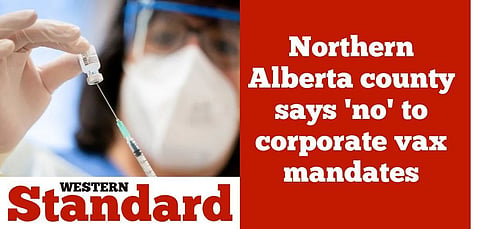 Northern Alberta county says ‘no’ to corporate vax mandates