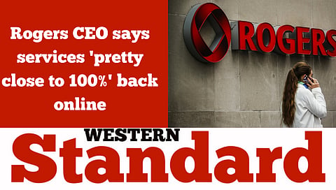 Rogers CEO says services "pretty close to 100%" back online