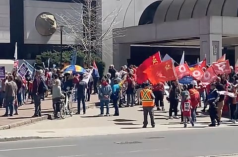 Several Communist flags sighted at May Day rally in Ottawa