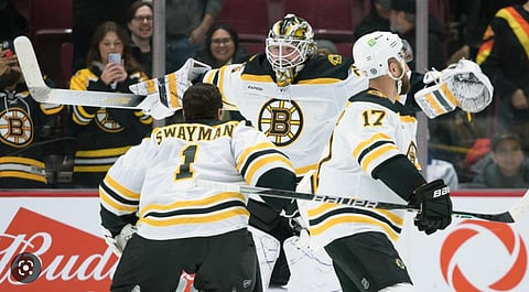 SEE IT: Bruins goalie scores goal joining an exclusive club