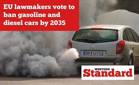 EU lawmakers vote to ban gasoline and diesel cars by 2035