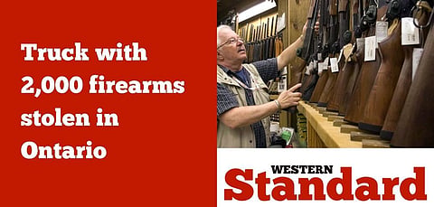 Truck with 2,000 firearms stolen in Ontario