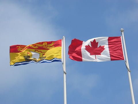 Flags of New Brunswick and Canada