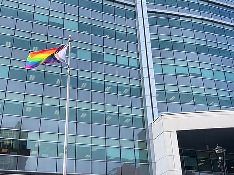 Elections Canada flew the Progress Pride flag at its National Capital Region Headquarters to mark Public Service Pride Week.