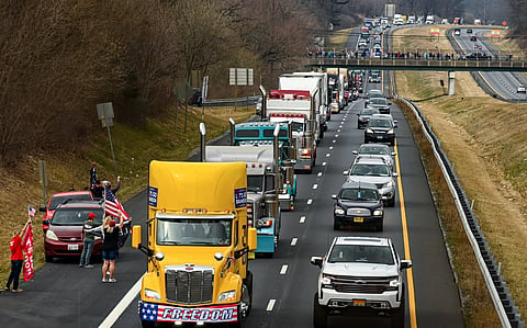 US People’s Convoy starts trucking to California