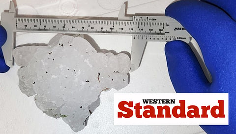 Canada's largest documented hailstone fell Monday in Alberta