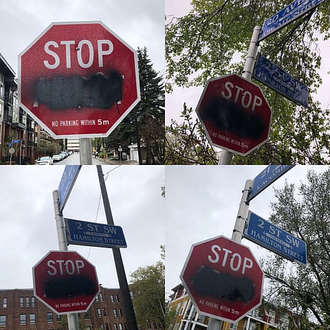 Bigots deface French signs in historic Calgary neighbourhood