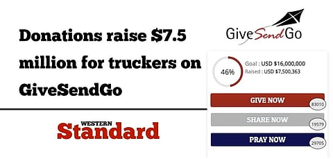 Donations raise $7.5 million for truckers on GiveSendGo