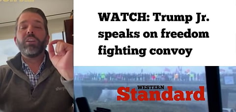 WATCH: Trump Jr. speaks on freedom fighting convoy