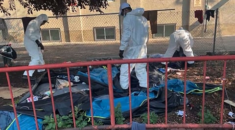 WATCH: City dismantles 'high risk' homeless camp in Edmonton's Chinatown