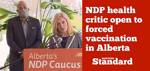 NDP health critic open to forced vaccination in Alberta
