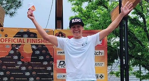 Biological male father wins women's cycling event