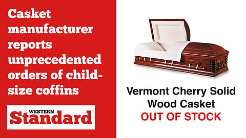 Casket manufacturer reports unprecedented orders of child-size coffins